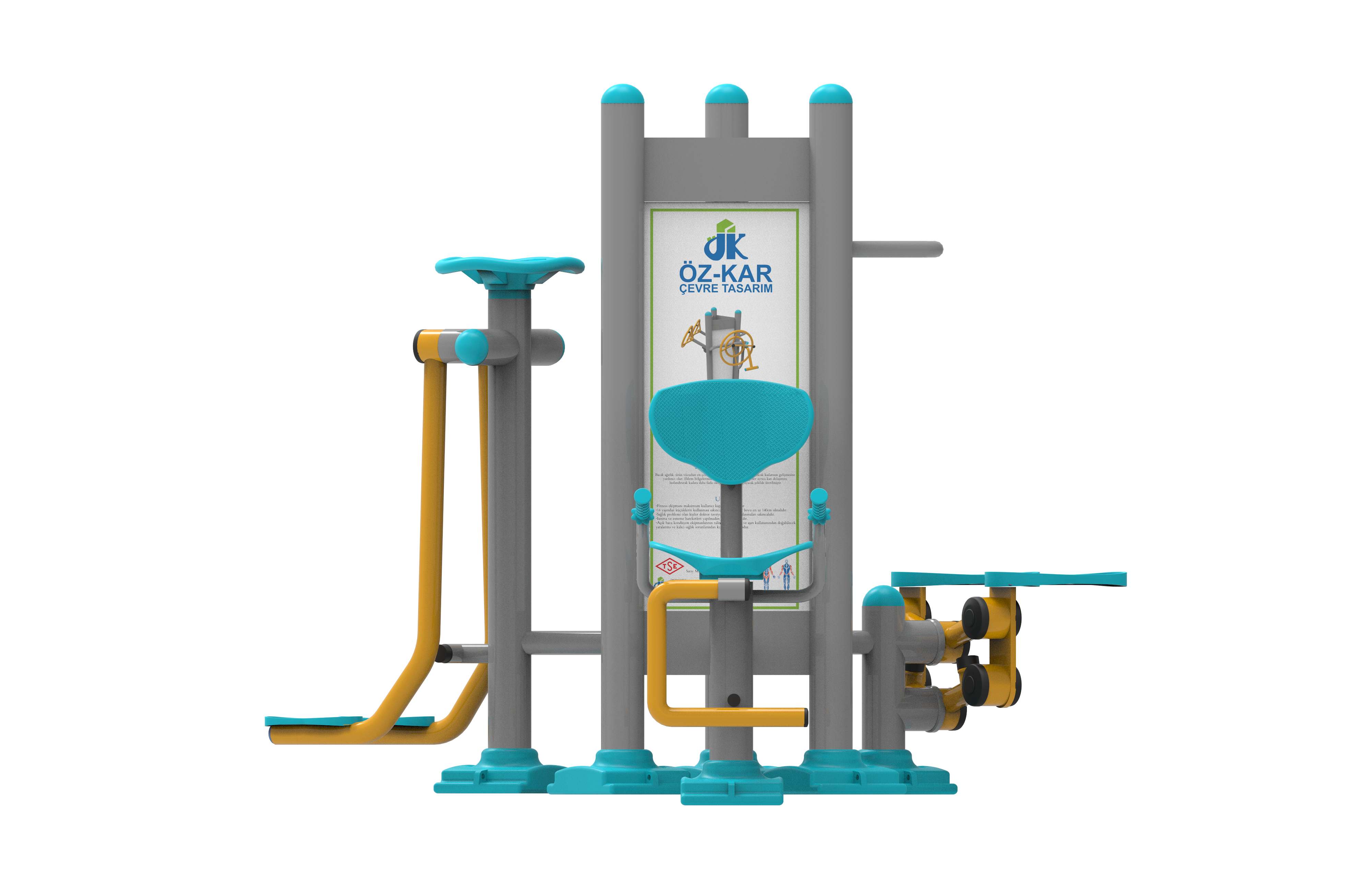 Üçlü Panolu Fitness Aletleri C-PF-300 görseli